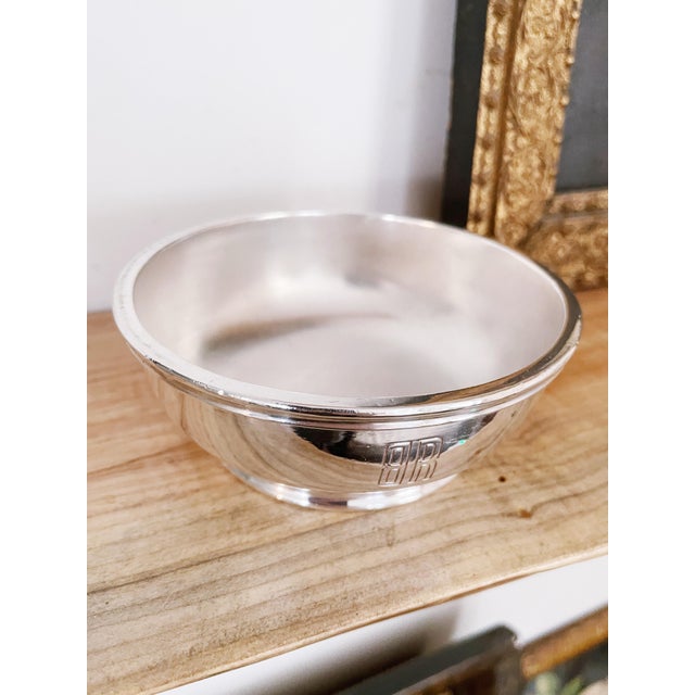 A lovely little vintage silver plated nut bowl from a Burlington Route (Chicago, Burlington and Quincy Railroad) dining...