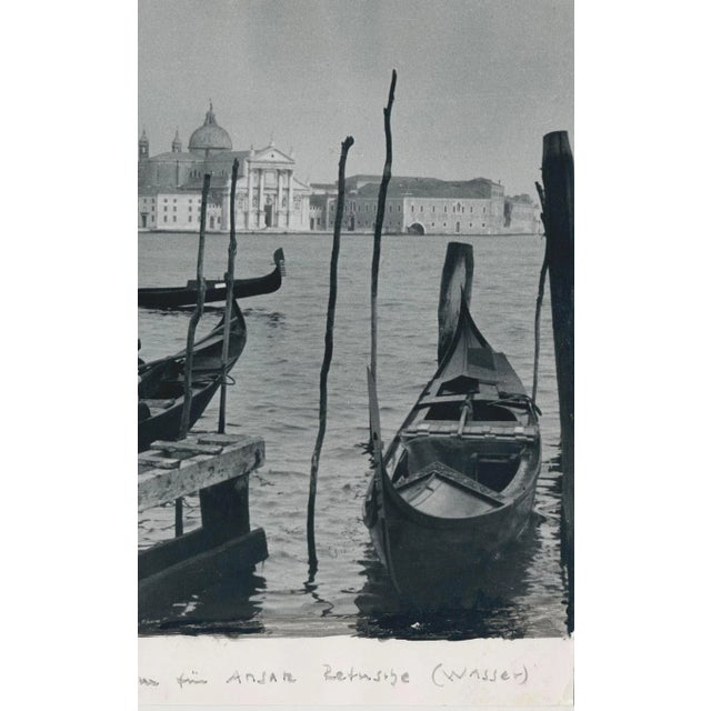 Erich Andres, Venice, Gondola on Water, 1955, Silver Gelatine Print For Sale - Image 4 of 5