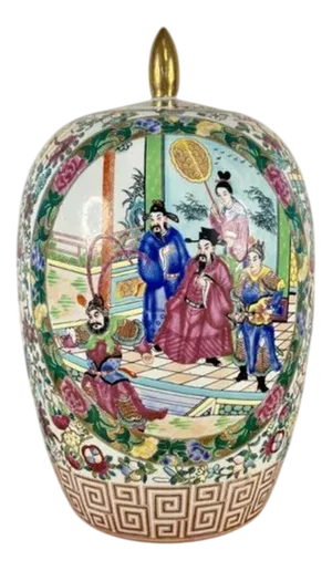 Chinese Famille Rose Vase and Cover, 1920s