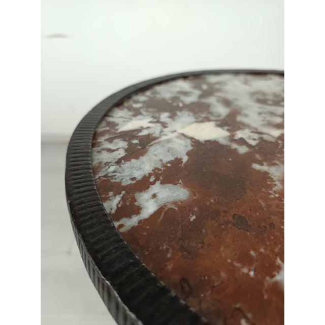 Art Deco Wrought Iron and Marble Side Table, 1920s For Sale - Image 10 of 14