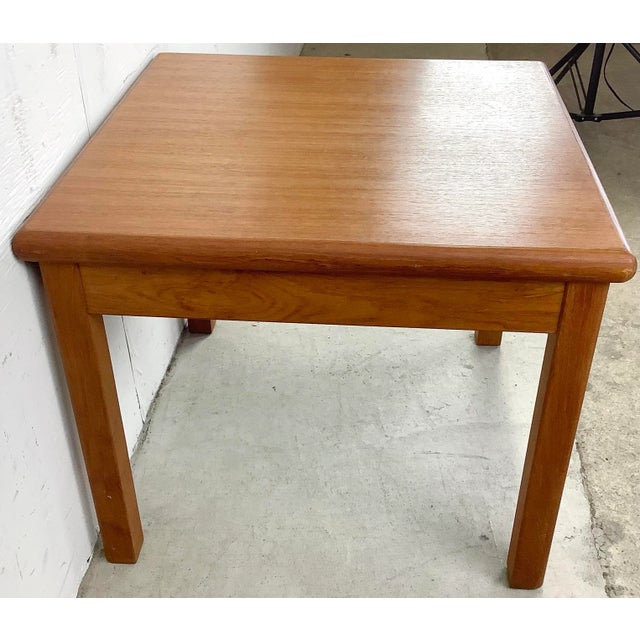 Mid-Century Modern Vintage Modern Square Teak End Table For Sale - Image 3 of 13