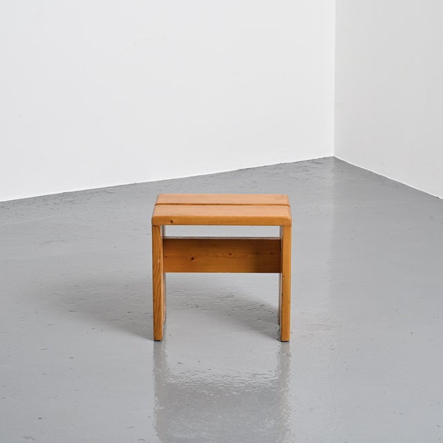 1970s Vintage Pine Stool from Les Arcs, 1970s For Sale - Image 5 of 15