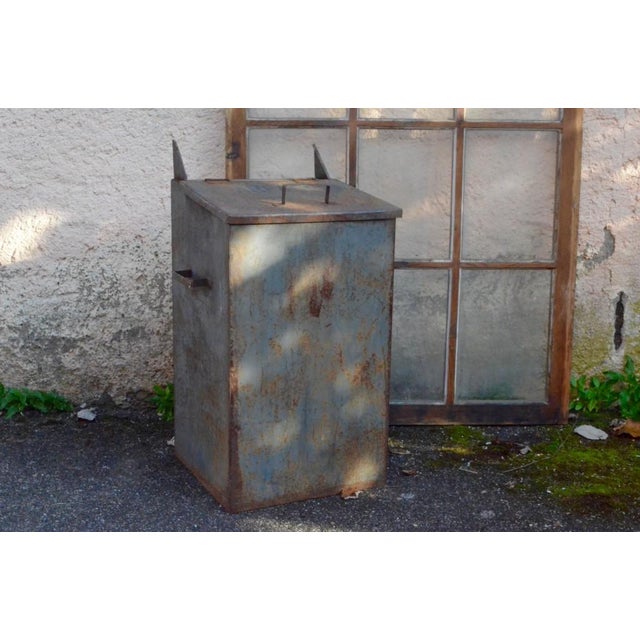 Large Industrial Metal Trash Can, 1960s For Sale - Image 12 of 12