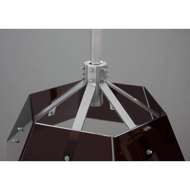 Vintage Acrylic Glass &amp; Aluminum Pendant Light, 1970s For Sale - Image 4 of 8