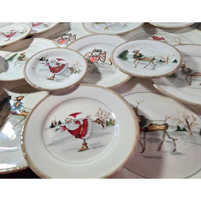 American Atelier Christmas Plates- Set of 22 For Sale - Image 4 of 16