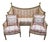 Louis XVI Living Room Sofa and Bergère Chairs in Painted Wood and Toile de Jouy, Set of 3 For Sale