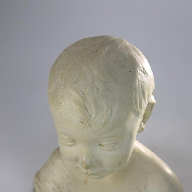 Neoclassical Antique Reproduction of National Gallery “Bust of a Child” Sculpture C1930 For Sale - Image 3 of 11