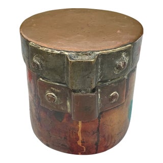 Antique Primitive Copper & Brass Lidded Cooking Pot Tiffin Boiler C1900s For Sale