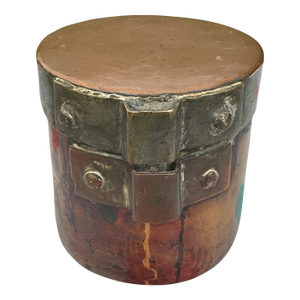 Antique Primitive Copper & Brass Lidded Cooking Pot Tiffin Boiler C1900s