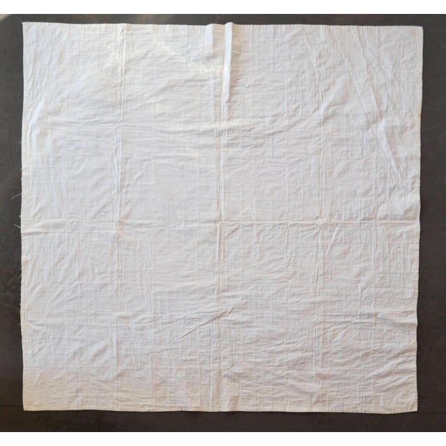 Textile Early 20th C Hand-Quilted Blue and White Churn Dash Quilt For Sale - Image 7 of 9