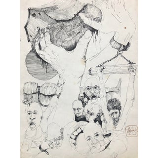 1970s Fantasy Figural Drawing by Vernon For Sale