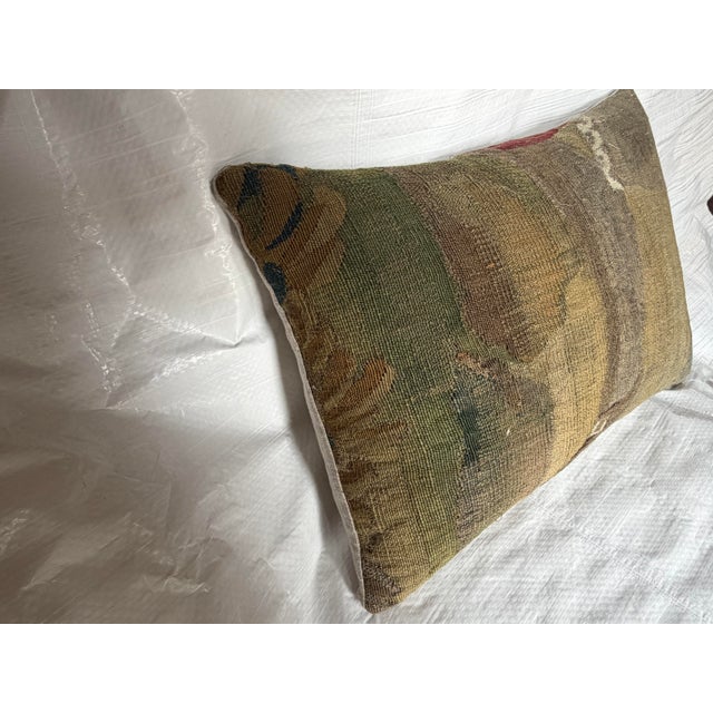 Baroque 17th Century Brussels Verdure Tapestry Pillow, Abstract Fragment For Sale - Image 3 of 5
