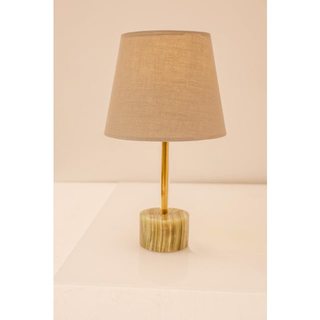 Mid-Century Modern Italian Onyx and Brass Table Lamps, Set of 2 For Sale - Image 11 of 17