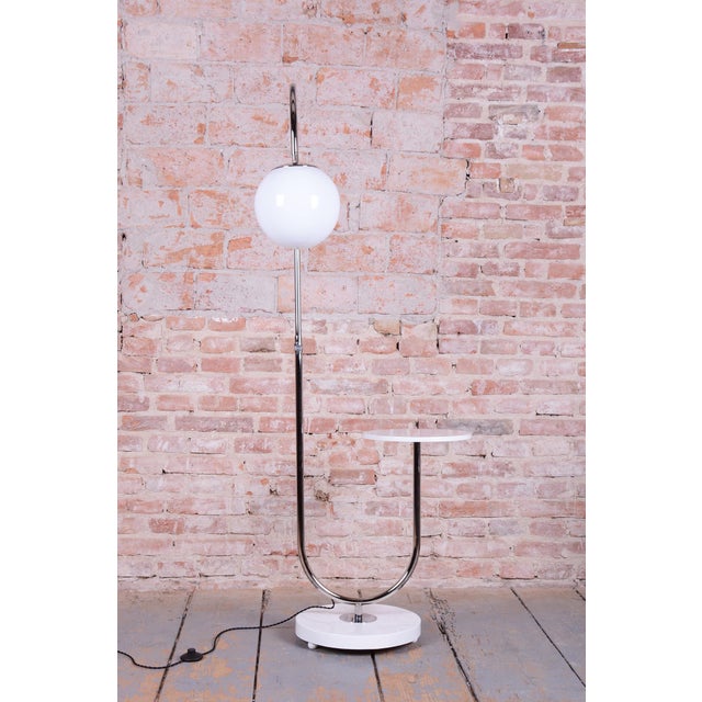 Bauhaus Czech Chrome Floor Lamp attributed to J. Halabala for Up Závody, 1930s For Sale - Image 10 of 13