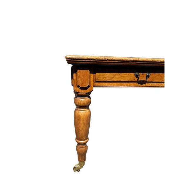 Wood English Oak Conference Table, Desk or Dining Table, 1890s For Sale - Image 7 of 16