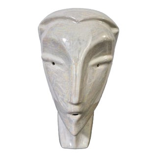 Art Deco Iridescent Crackle Glaze Porcelain Head For Sale