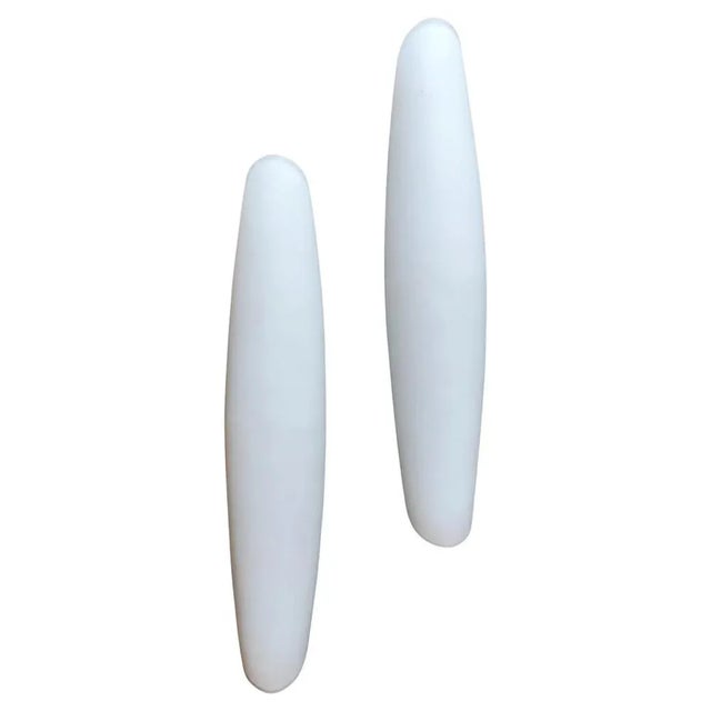 White Large Space Age Sconces in Opaline Glass, West Germany, 1970s, Set of 2 For Sale - Image 8 of 8