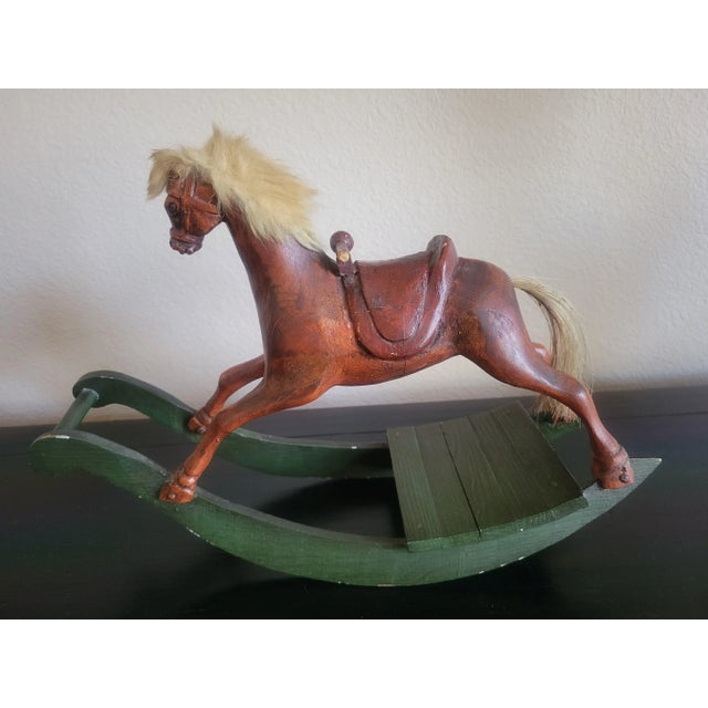 Vintage Wooden Rocking Horse For Sale In Dallas - Image 6 of 13
