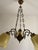 Vintage Art Nouveau Revival Three-Light Chandelier with Opaline Glass Shades, Yugoslavia, 1960s For Sale - Image 4 of 12