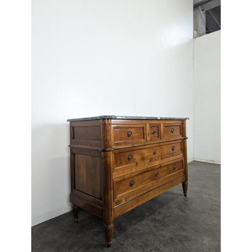 Louis XVI Style Cherrywood Chest of Drawers with Marble Top, in Very Good conditions.