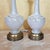 Mid 20th Century Pair of Vintage White Crackle-Glaze Table Lamps With Pleated Shades – 35” For Sale - Image 9 of 18