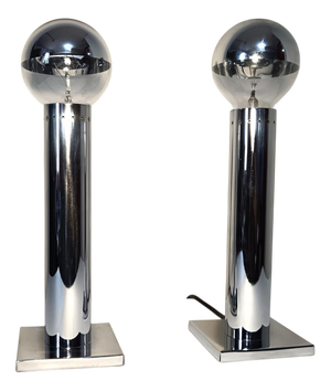 Italian Silver Table Lamps by Reggiani, 1970s, Set of 2
