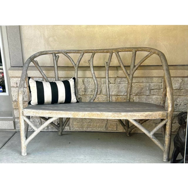 Vintage Artemis Faux-Bois Bench For Sale - Image 11 of 12
