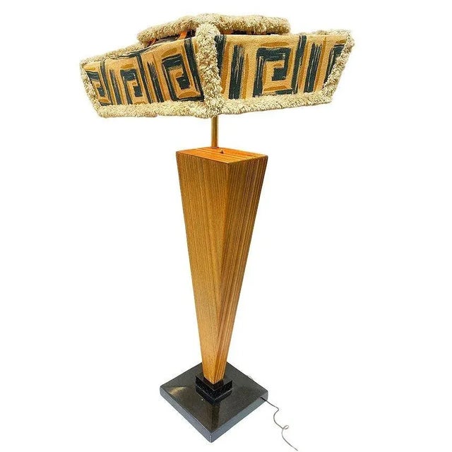 Mid-Century Modern Mid-Century Sculptural Combed Wood Floor Lamp in the Style of Paul Frankl For Sale - Image 3 of 7