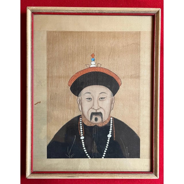 Antique 19th Century Chinese Painting on Silk Portrait of a Gentleman For Sale - Image 9 of 9