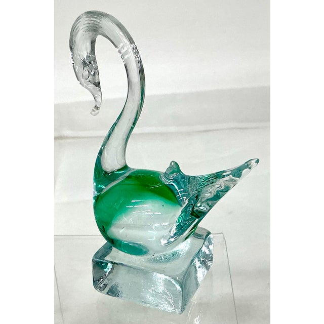 Italian Small Murano Glass Swan Figurine For Sale - Image 3 of 8