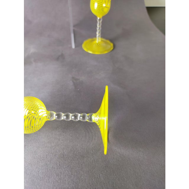 A super rare liqueur set from Lauscha, consisting of four beautiful and incredibly delicate, mouth-blown glasses and a...