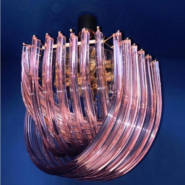 1990s Pink Murano Curvati Ceiling Light or Flush Mount, 1990 For Sale - Image 5 of 18
