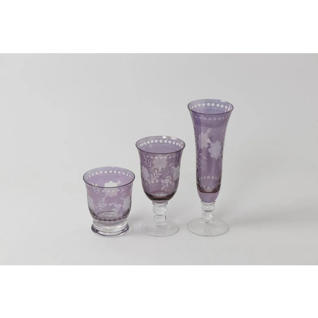 Bohemian Style Crystal Glassware, Set of 26 For Sale - Image 5 of 12