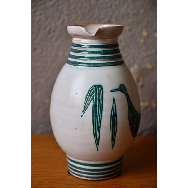 White Ceramic Pitcher Vase by Yvon Roy, 1950s For Sale - Image 8 of 11