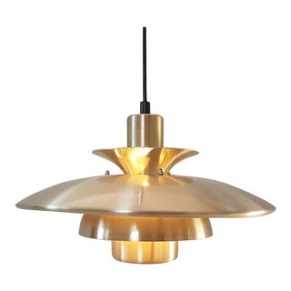 Vintage Danish Mid-Century "Jeka" Brass Pendant Light For Sale