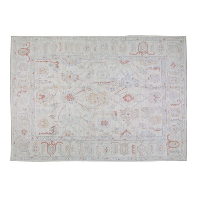 New Turkish Oushak Professional Hand Knotted Rug, 9'10x14 For Sale
