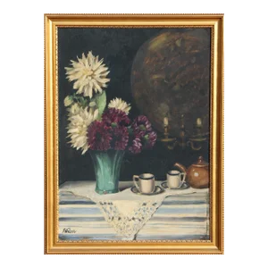Still Life with Flowers, F. Weber, Painting