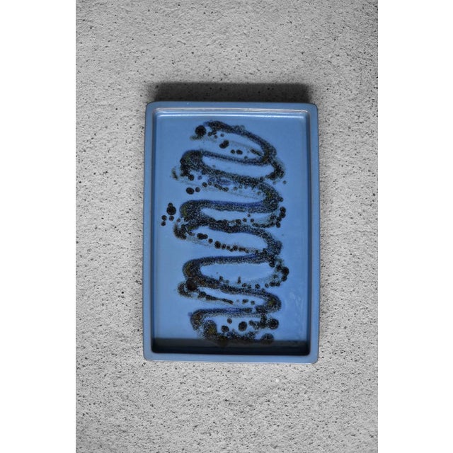 Vintage Scandinavian Blue Ceramic Tray, 1960s For Sale - Image 6 of 9