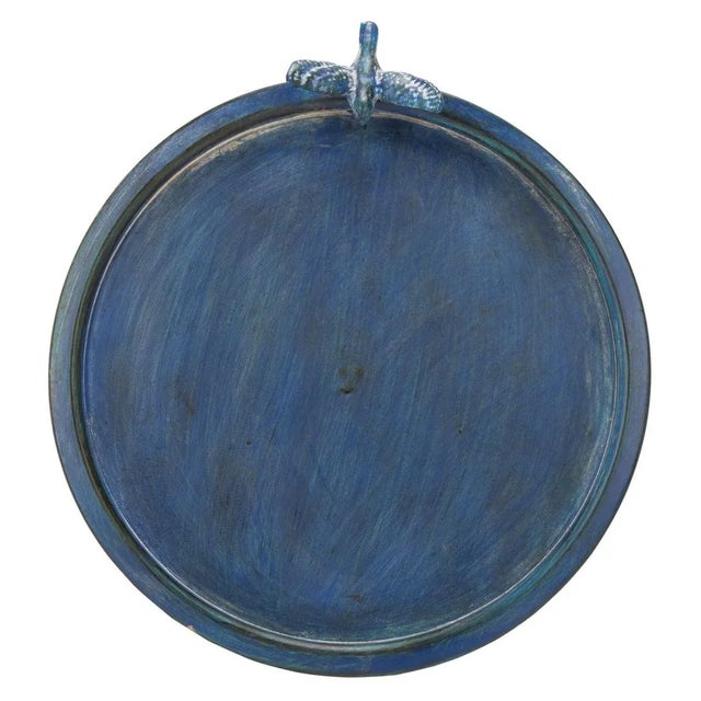 Metal Kensi Bird Bath - Mossy Blue For Sale - Image 7 of 8