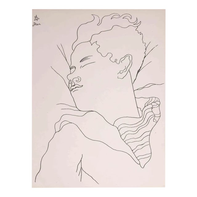 Jean Cocteau, Portrait de Jean Desbordes, Lithograph, 1929 For Sale