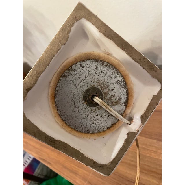 Ceramic Vintage Raised Roses Ceramic Lamp With Brass For Sale - Image 7 of 9