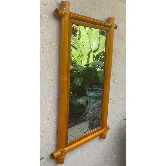 Mid-Century Modern Maguire Style Bamboo Mirror For Sale - Image 3 of 12
