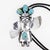 Silver Zuni Sterling Silver & Turquoise Cabochon Kachina Bolo Tie For Sale - Image 8 of 18