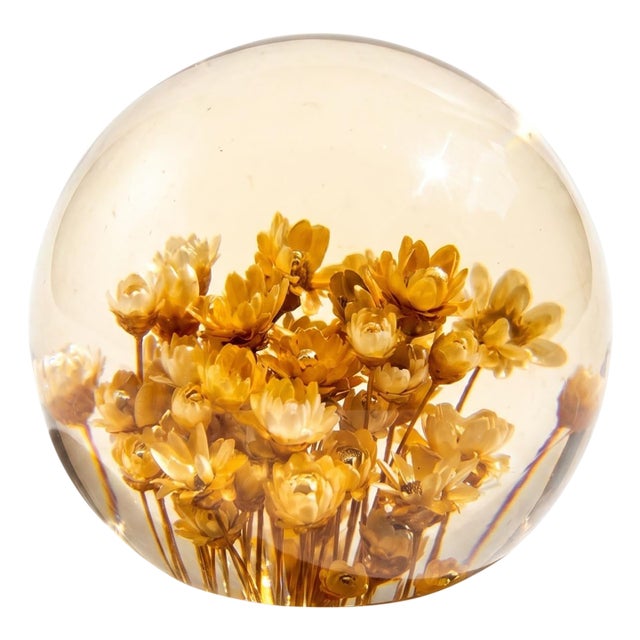 Lucite Flower Paperweight For Sale