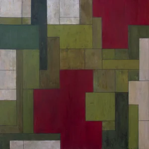 Green Chile Tango - Abstract Geometric Painting by Stephen Cimini
