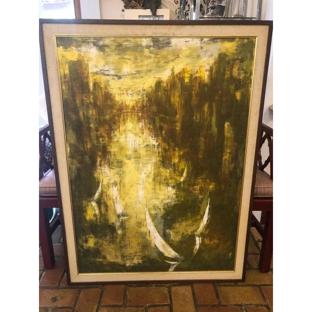 Mid-Century Modern Very Large Signed Vintage Seriagraph by Dietrich Grunewald For Sale - Image 3 of 12