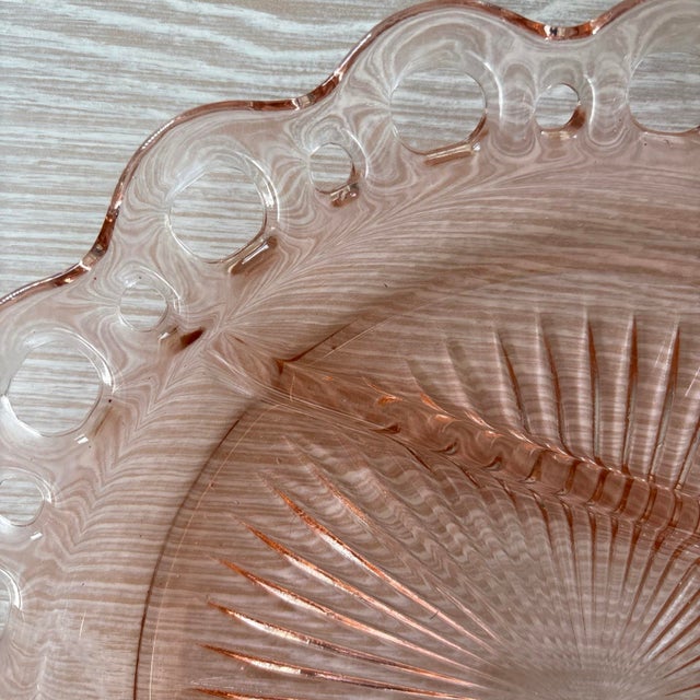 Light Pink Antique Pink Depression Glass Celery Dish For Sale - Image 8 of 8