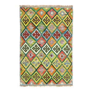 Reversible Kilim Flat Weave Wool on Wool Rug