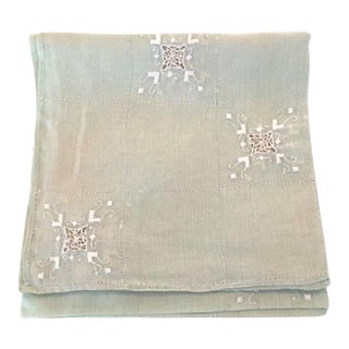 1950s Venetian Linen Square Tablecloth For Sale