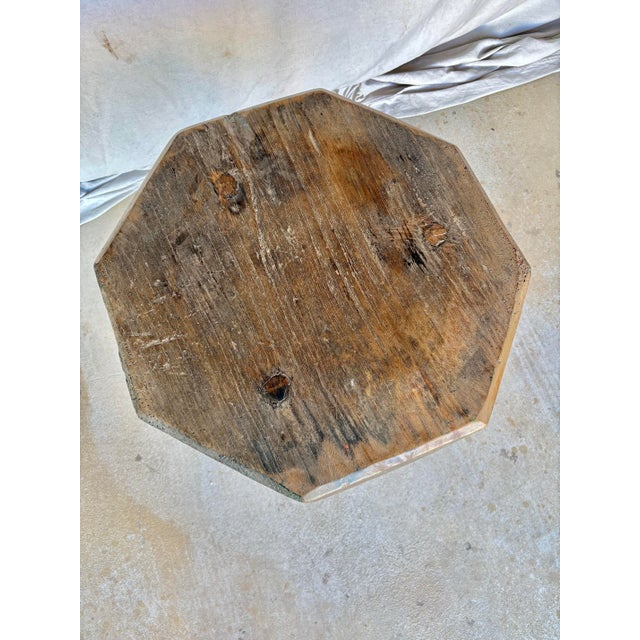Late 19th Century French Octagonal Butchers Block Side Table For Sale - Image 10 of 12
